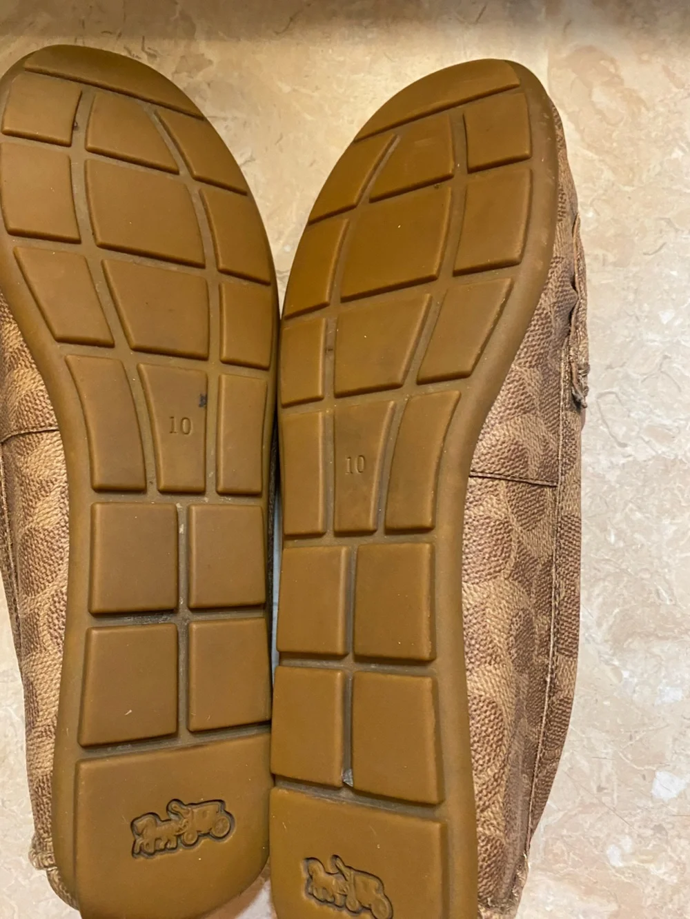 Coach Brown Signature Leather Slip-On Loafers - Picture 7 of 8